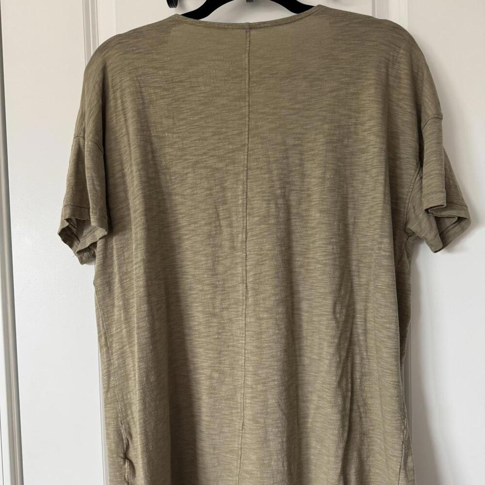 Knox Rose Olive Green Short Sleeve V-Neck Button Top Size Large - Picture 5 of 5